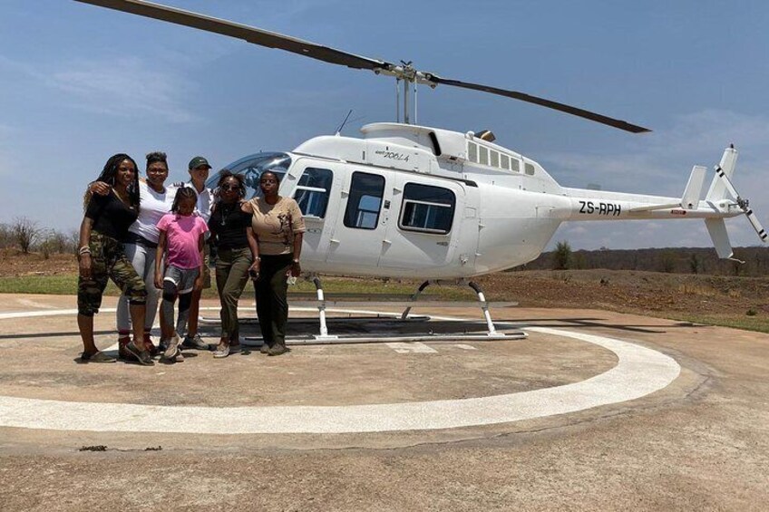15 minutes scenic helicopter flight above the victoria falls & safari game drive