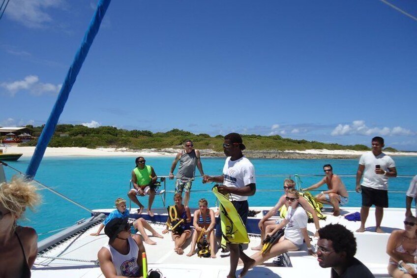 Getting instruction before snorkeling