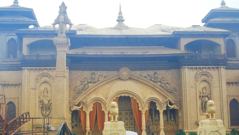 Ornate set at a Bollywood studio in Mumbai