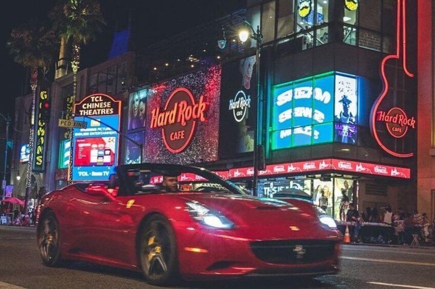 20 Mins PRIVATE Ferrari Drive from Hollywood Blvd to Sunset Blvd