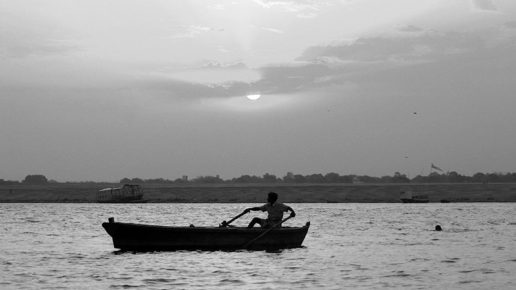 lone person in boat