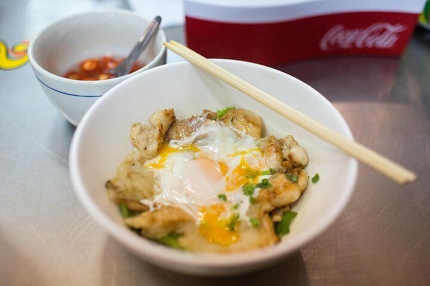 Traditional Thai food served on a midnight food tour, Bangkok, Thailand.