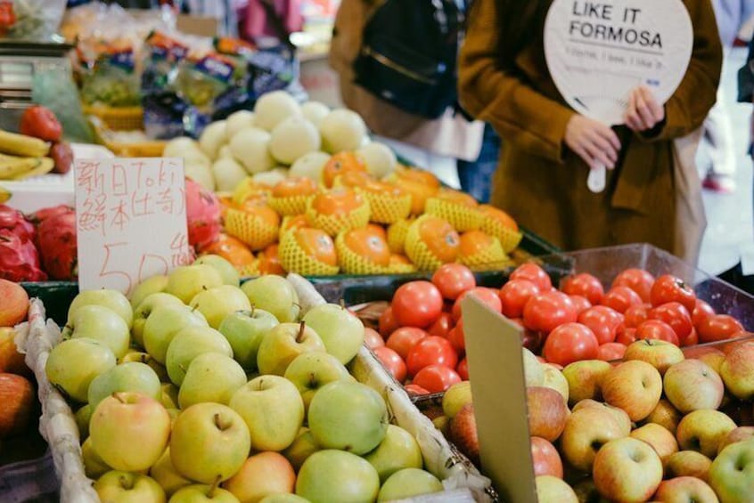 Traditional market and seasonal fruits