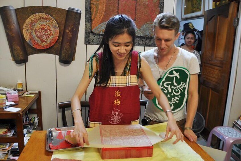 Stamping on the paper