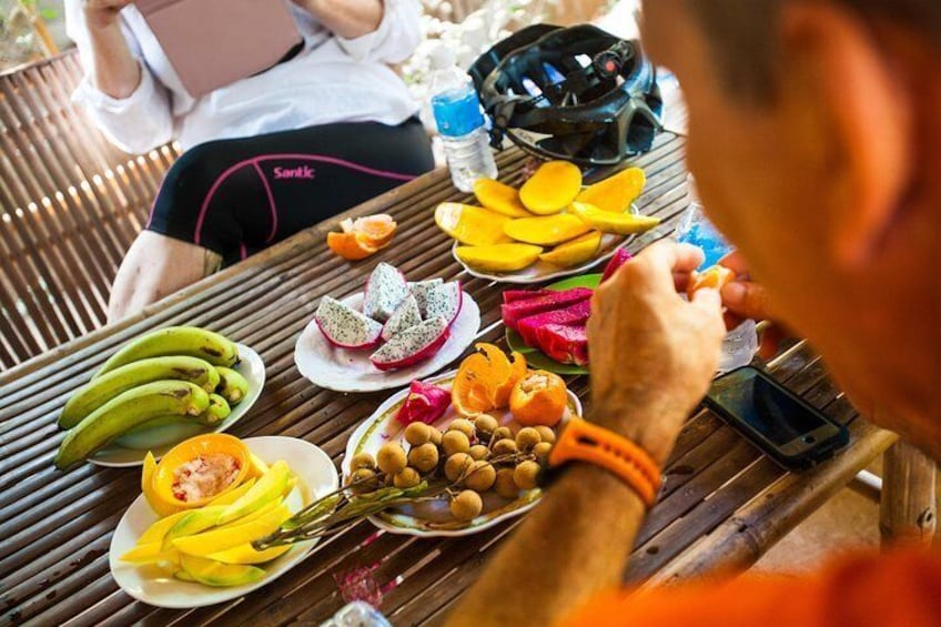 Time for a break. Enjoy healthy local fruits.