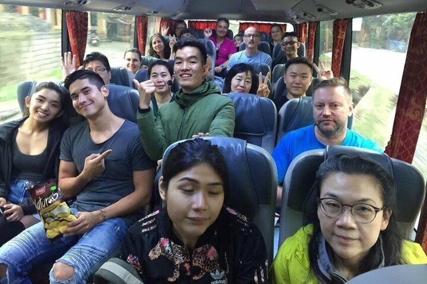 Relax on comfortable bus