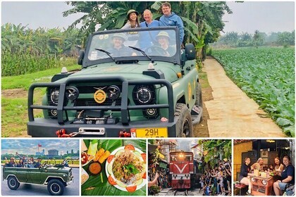 Hanoi Jeep Tours: Nourriture + Culture + Vue + Amusement par la Jeep de l'a...
