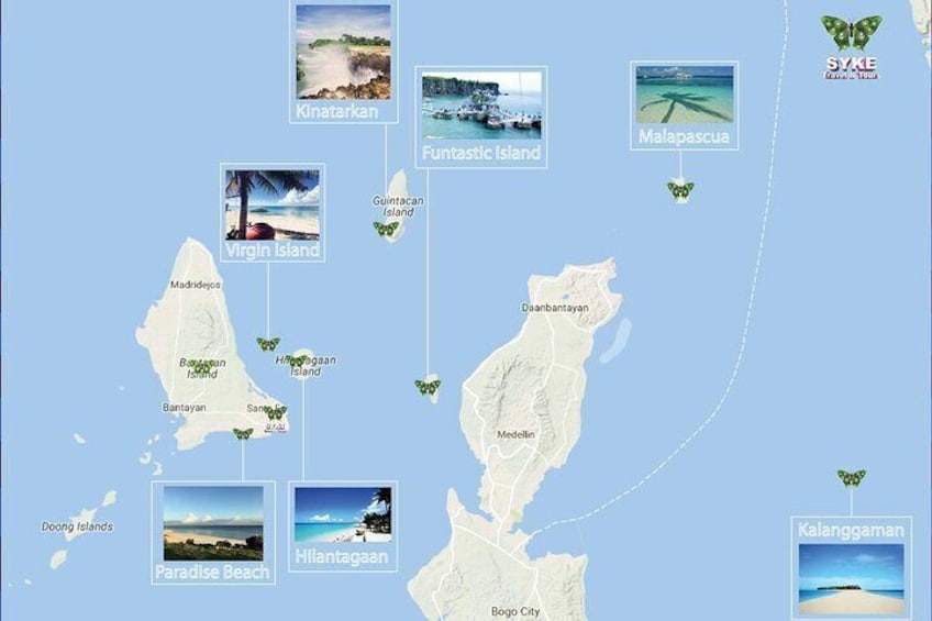 Map Bantayan Island and surrounding Islets