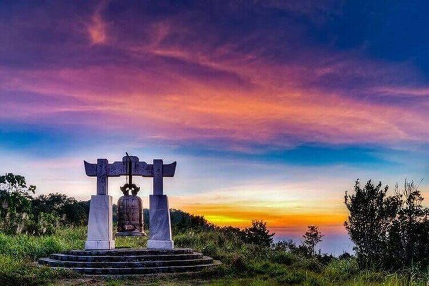 Peace bell on the summit of Bach Ma National Park