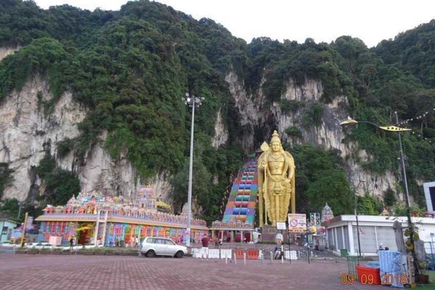 Iconic Batu Caves in rainbow colors