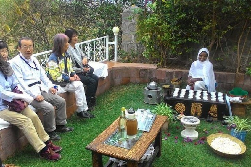 Setting of Ethiopian Coffee Ceremony 