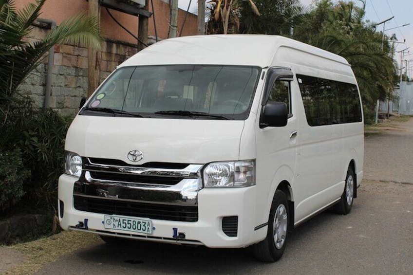 Vehicle used (for 3 or more visitors) for Addis Ababa Half-day cultural tour