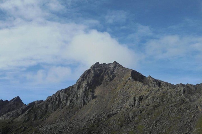 A rocky mountain as seen from Gosainkunda.