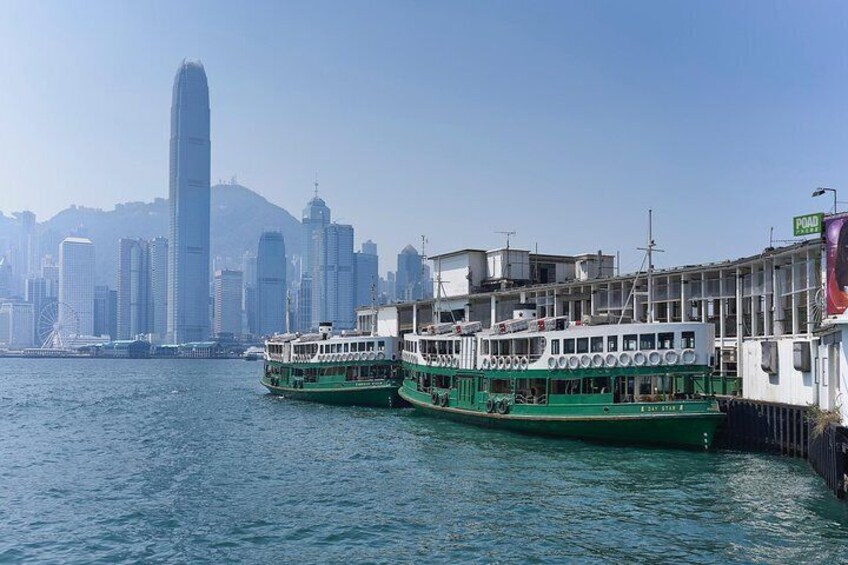 Admiring the view of Hong Kong by the Star Ferry Pier