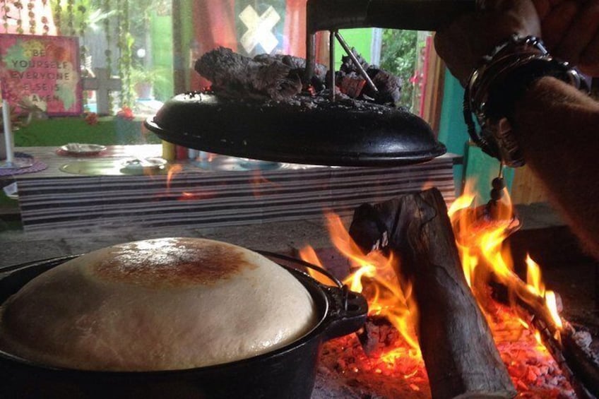 Homemade bread on the fire - most dinners included