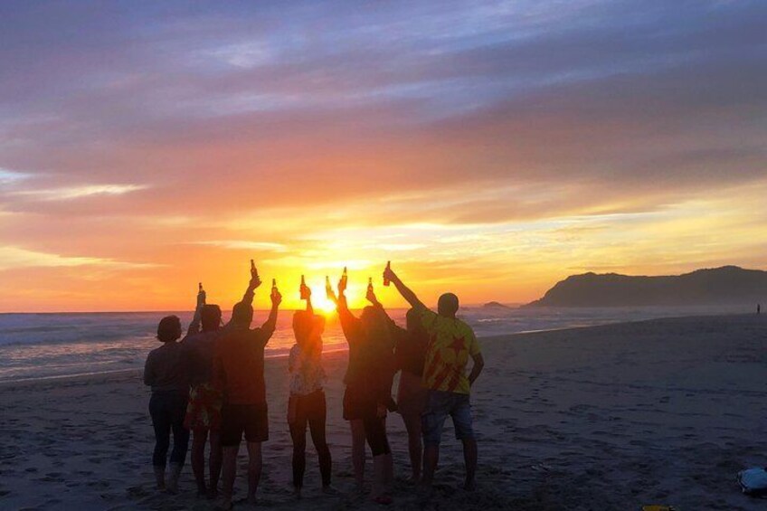 Sunset cheers on Sedgefield beach