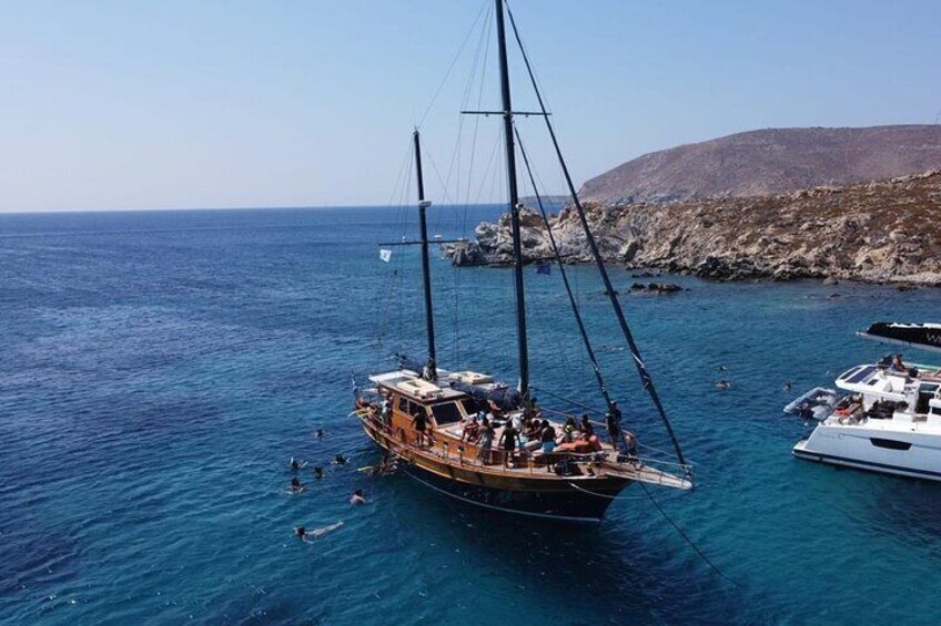 Mykonos:Sail Cruise to Delos&Rhenia islands with BBQ&Drinks