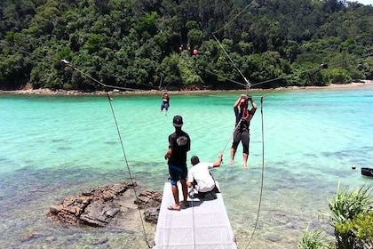 The Coral Flyer Zipline Adventure at Marine Park from Kota Kinabalu