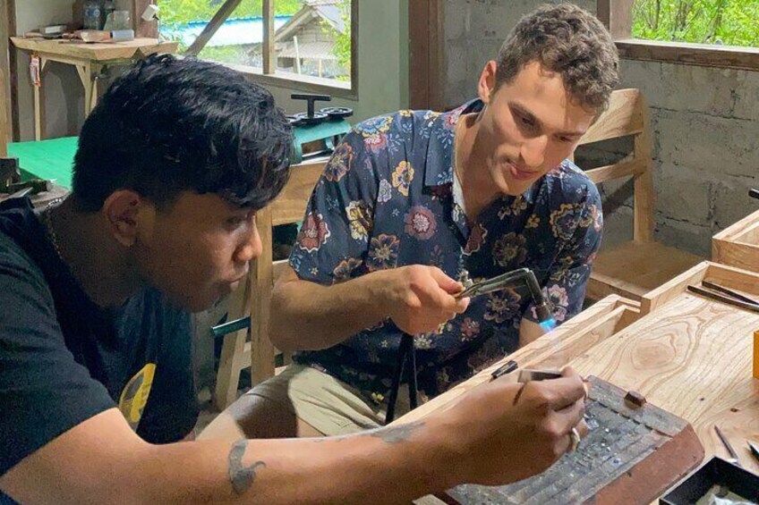 Silver jewelry making class in Ubud