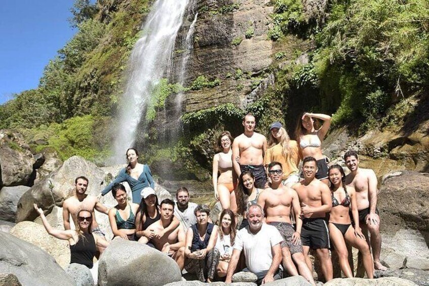 cliente enjoying the waterfalls in Sagada