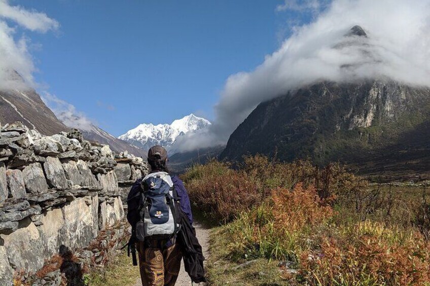 Walking to Langtang village