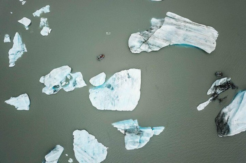 Aerial of Spencer Ice Maze Rafts
