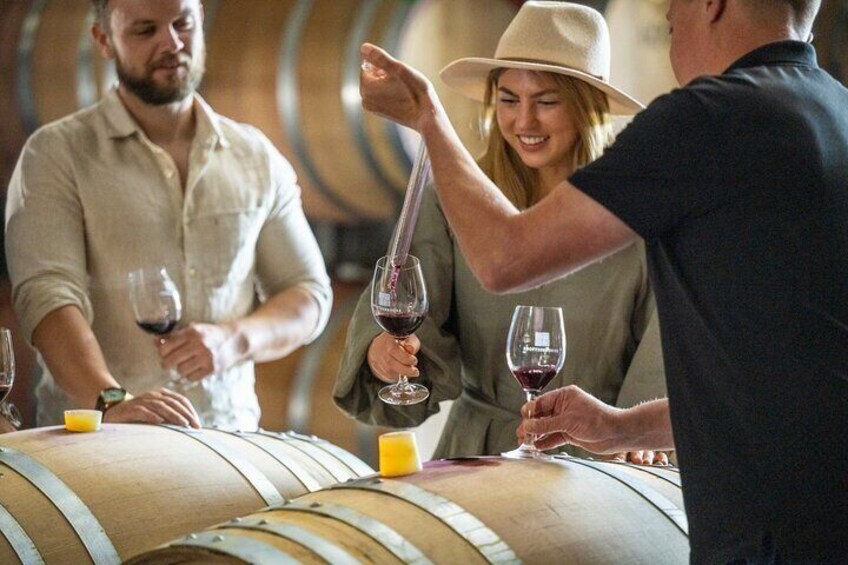 A guided barrel tasting at Shottesbrooke