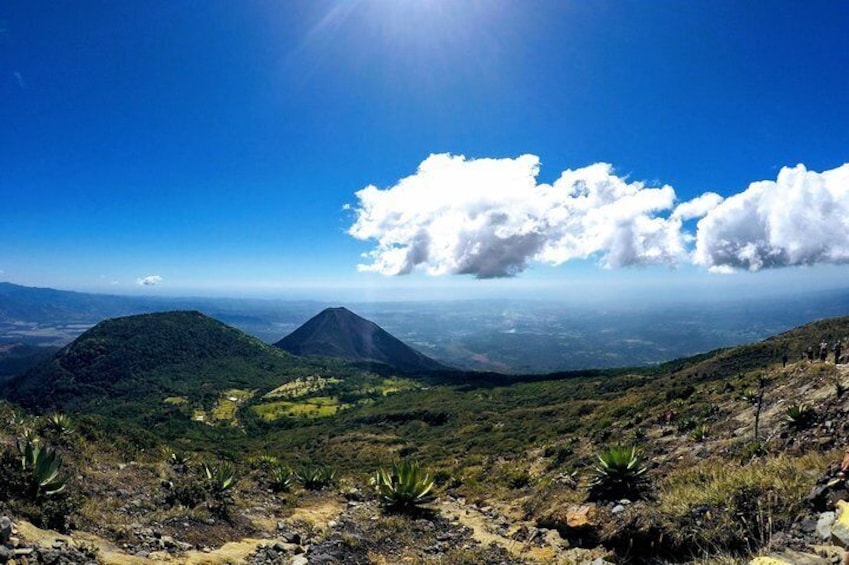 Cerro Verde and Izalco, Pacific Ocean on the background.