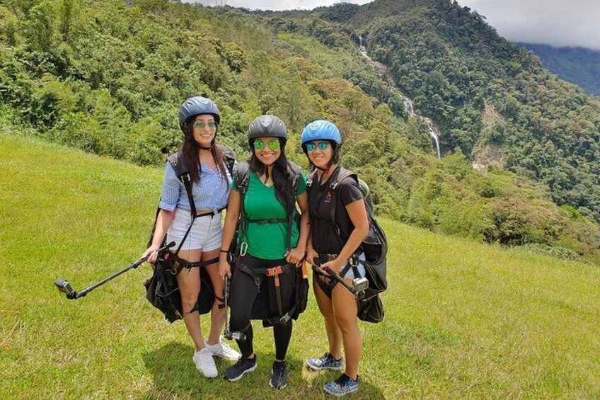 PARAGLIDING over giant waterfalls private tour plus option Guatape from Medellin