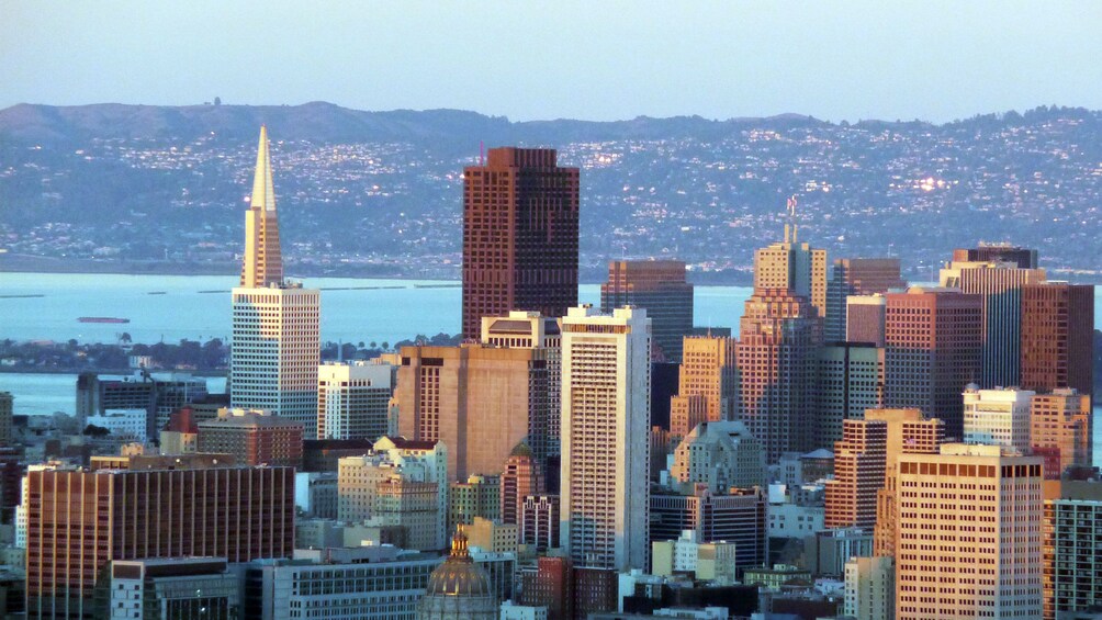 Aerial view of San Francisco at sunrise