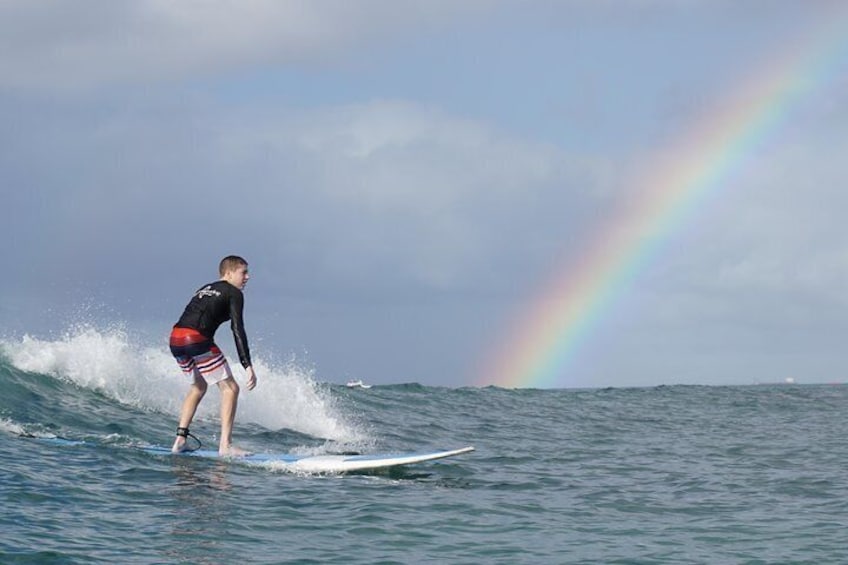 Surfing in paradise