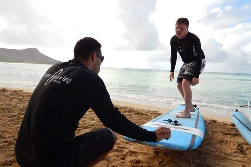 Surfing in paradise