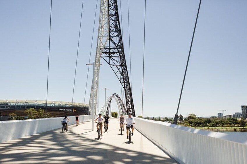 Matagarup bridge leading to the new Optus stadium in East perth