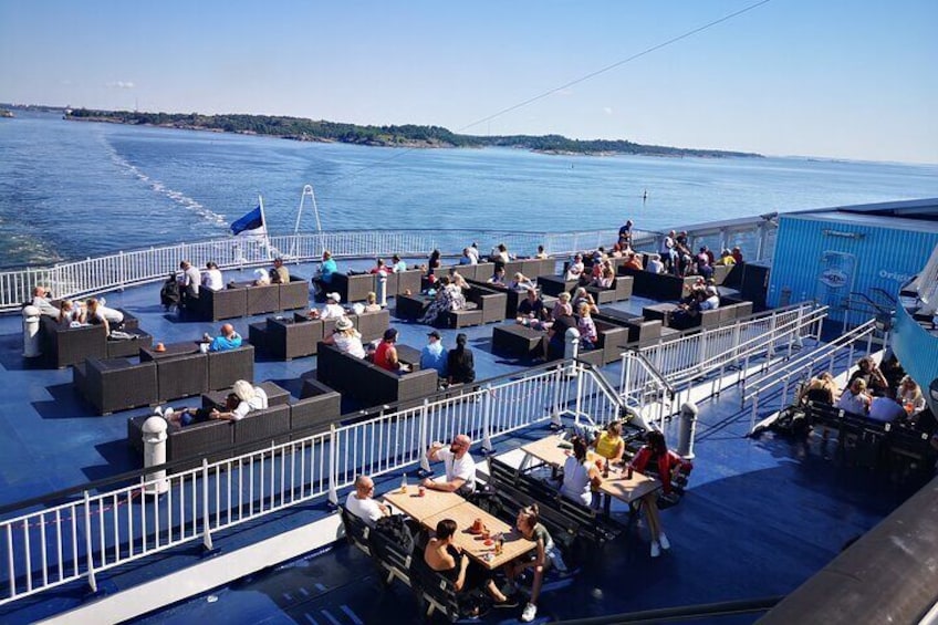 Bask in the sundeck of the cruise