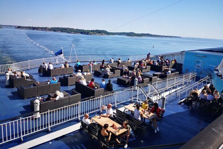 Bask in the sundeck of the cruise