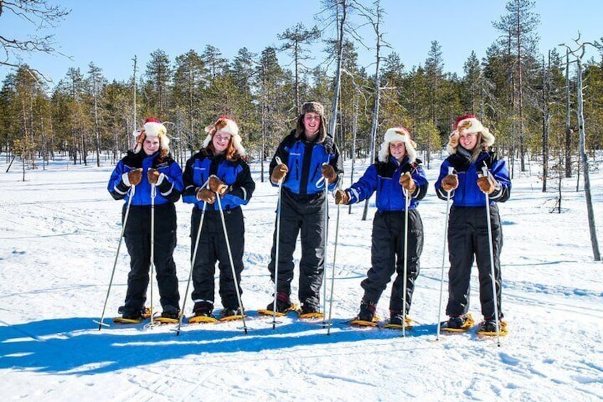 Snowshoe Trip for Ice Fishing in Ivalo