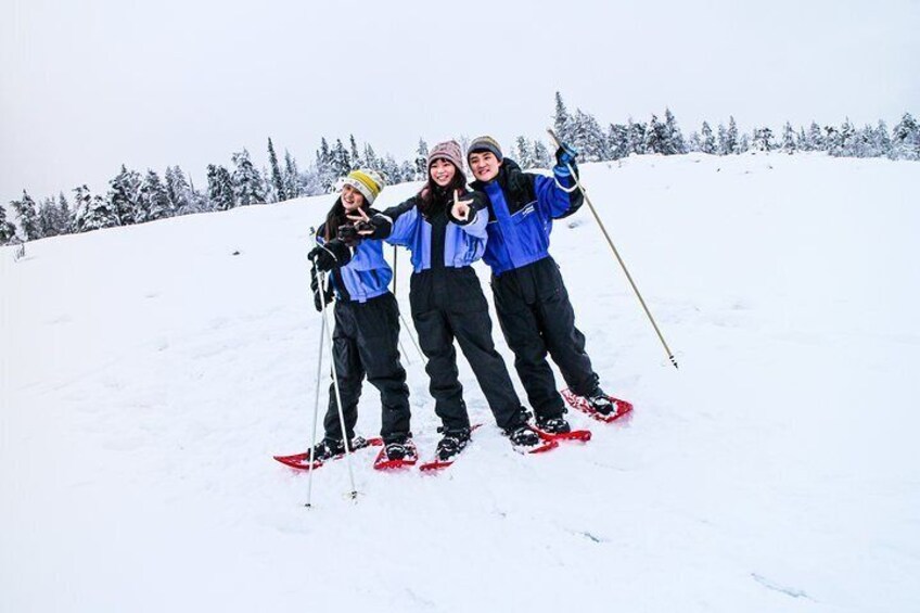 Snowshoe Trip for Ice Fishing in Ivalo