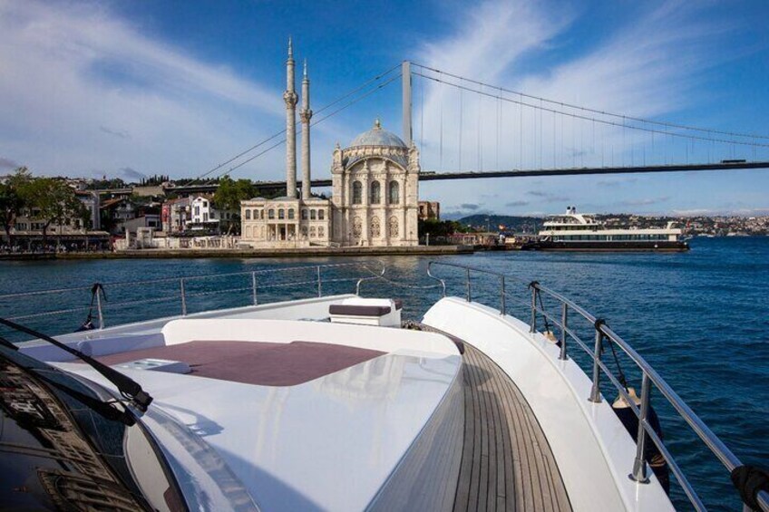Our 25 meters luxury yacht for sunset cruise on the Bosphorus