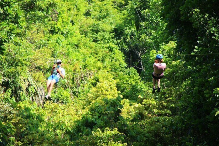 Zip lining, rappel and a Tarzan Swing