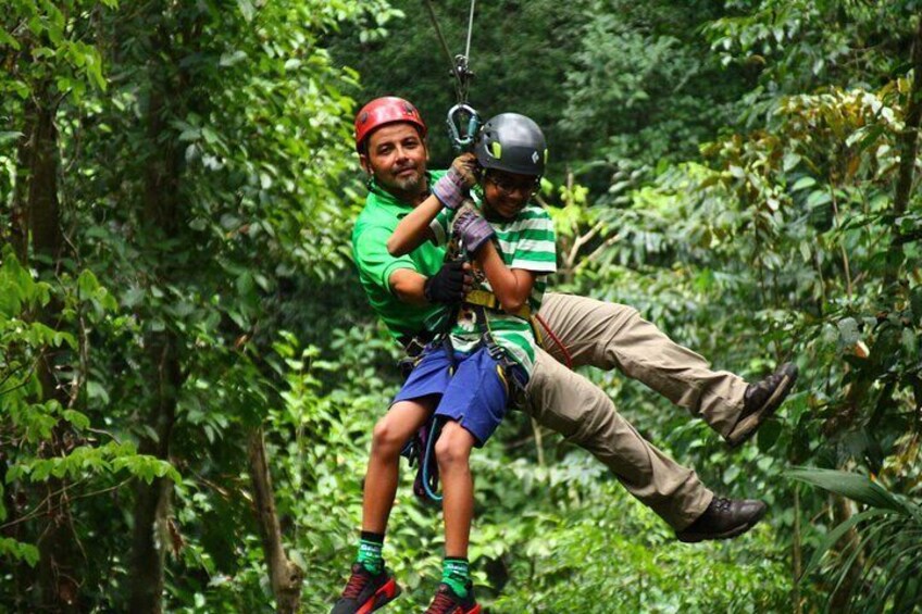 Zip lining, rappel and a Tarzan Swing