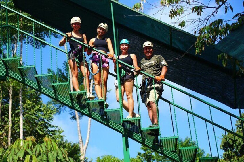 Zip lining, rappel and a Tarzan Swing