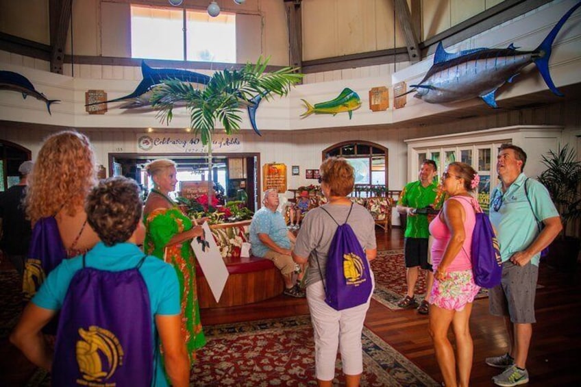 The beautiful lobby of the Kona Inn Restaurant