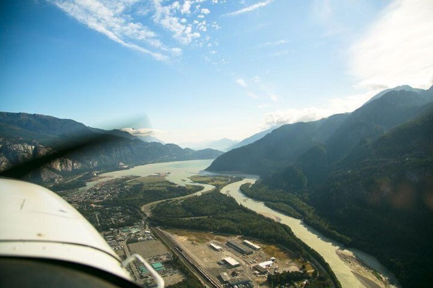 Downtown Squamish and the Howe Sound