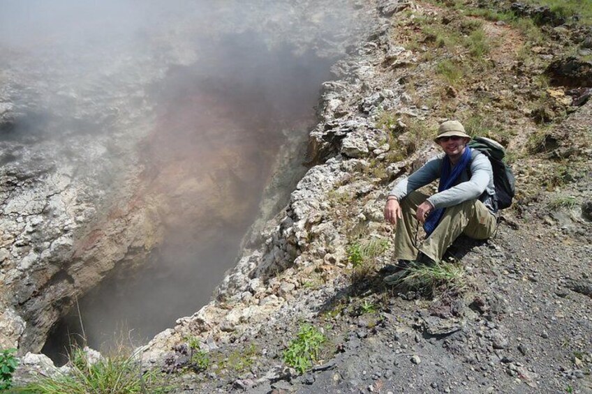 El Hoyo Volcano Hike with two craters, one fumarole and great panoramic views