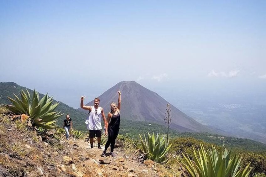 Izalco volcano in the background