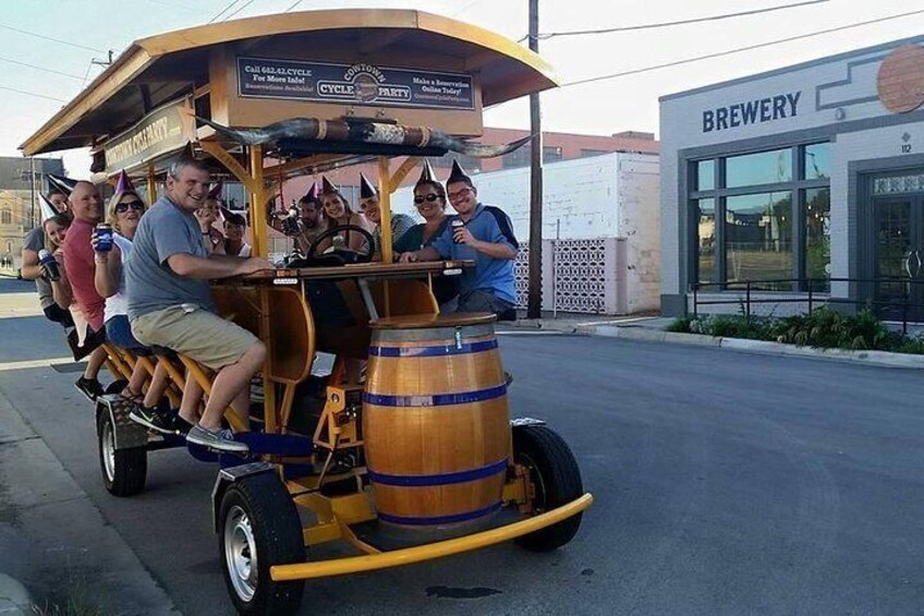 A pub crawl on a big bike