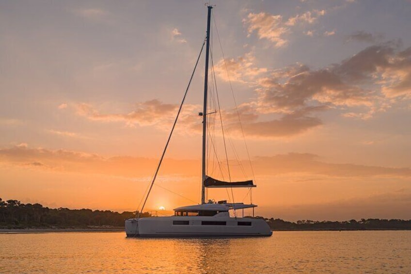Athens Semi-Private Half-day Sunset cruise with a sailing catamaran