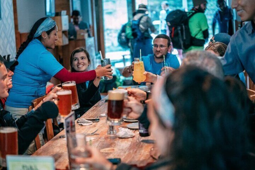 Inca Trail Trekkers at Aguas Calientes