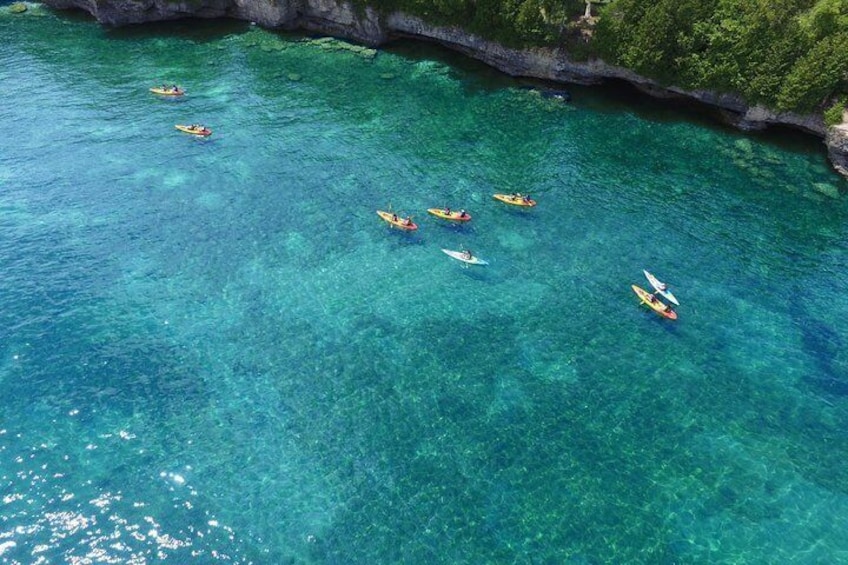 Stunning overhead view of Cave Point County Park