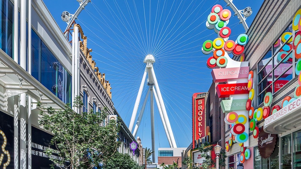 View of The High Roller Observation Wheel in Las Vegas